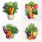 assorted vegetable stickers