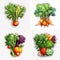 assorted vegetable stickers