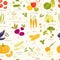 Assorted vegetable vector seamless pattern