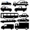 Assorted vehicle silhouettes