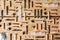 Assorted Woodwork and Carpentry or Construction Tools on pine wood texture