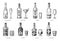 Assortment alcohol beverages monochrome sticker