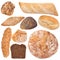 Assortment of baked bread collection