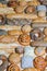 Assortment bakery products as a background