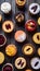 Assortment of cakes with various fillings on wooden table, homemade delights