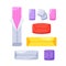 Assortment Of Chewing Gum Pads and Sticks with Different Flavors, For A Refreshing Burst Of Taste, Vector Illustration