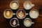 assortment coffee latte captured in top view foodgraphy