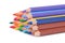 Assortment of colored pencils over white