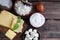 Assortment dairy products