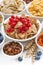 Assortment of different breakfast cereal, dried fruit