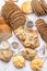 Assortment of different kind of cereal bakery - bread, pasties, buns, with healthy seeds