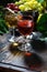 Assortment different wine on wooden background, vertical