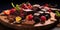 Assortment of fine chocolates with fruit, nuts or other delicious ingredients