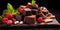 Assortment of fine chocolates with fruit, nuts or other delicious ingredients