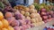 Assortment of fresh fruits at market