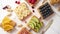 Assortment of healthy fresh breakfast toasts