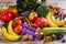 Assortment of healthy fruits and vegetables