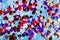 Assortment multicolor festive confetti celebration