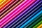 Assortment of multicolored crayons, macro view