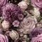 Assortment of realistic purple roses in baroque-inspired chiaroscuro (tiled)