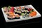 Assortment of rolls, sushi and sashimi