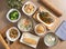 Assortment of Seafood congee, Braised sea tilapia, Gentian Grouper Soup, Shrimp Rice, Cabbage Braised, Zephyr Green Cauliflower,