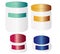 Assortment of Sizes and Shapes Graphic Jars with Different Color Lids