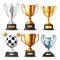 Assortment of Sports Trophies on White Background. Generative ai