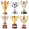 Assortment of Sports Trophies on White Background. Generative ai