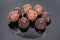 Assortment sweet Chocolate truffle with nuts