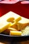 Assortment of Swiss cheeses Emmental or Emmentaler medium-hard c