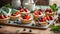 assortment tartlets cream, strawberries, cake blueberries natural nutrient vanilla