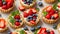 assortment tartlets cream, strawberries, nutrient beautiful home ingredient