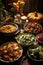 assortment of thanksgiving side dishes and salads