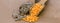 Assortment-unpolished red lentils, polished yellow lentils in wooden spoons. banner