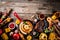 Assortment various barbecue food grill meat, bbq party fest - sh