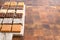 An Assortment of Various Flavors of Fudge on a Wood Butcher Block