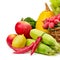 Assortment vegetables and fruits in basket