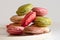 Assortments of coloured macaroons