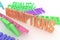 Assumptions, business conceptual colorful 3D rendered words. Background, caption, wallpaper & graphic.