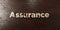 Assurance - grungy wooden headline on Maple - 3D rendered royalty free stock image