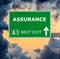 ASSURANCE road sign against clear blue sky