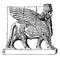 An Assyrian Winged Bull vintage illustration