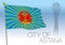 Astana city flag and symbols, Kazakhstan