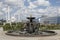 Astana, Kazakhstan, August 3 2018: Fountain in front of the National museum