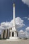 Astana, Kazakhstan, August 3 2018: View of the Kazakh Eli Monument on Independence Square in Astana, the capital of Kazakhstan