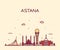 Astana skyline, Kazakhstan. vector linear style