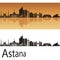 Astana skyline in orange background