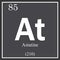 Astatine chemical element, dark square symbol
