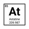 Astatine periodic table element icon. Chemical mendeleev table astatine icon